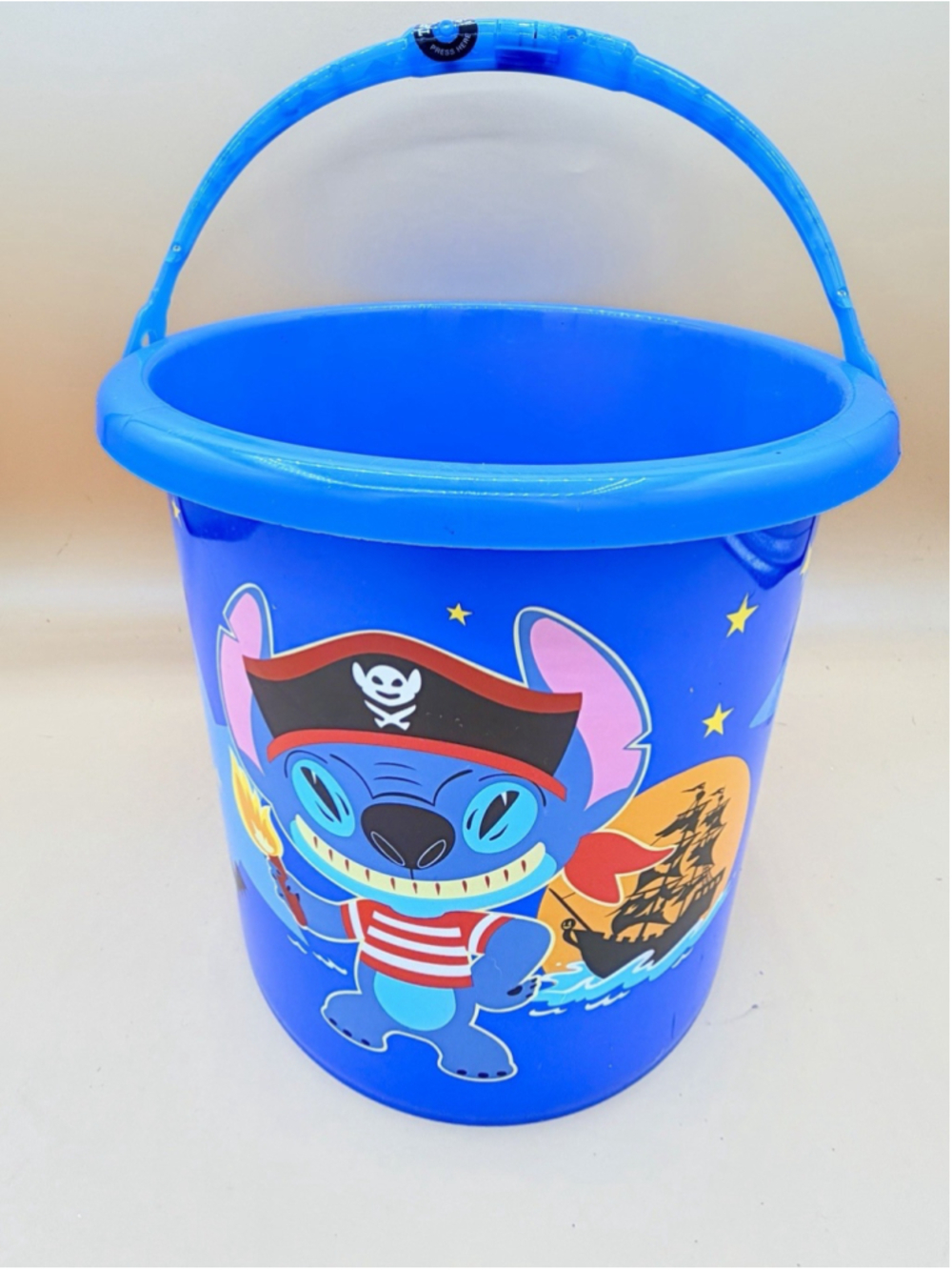 Disney Lilo & Stitch Pirate Light Up Handle Halloween Trick or Treat Bucket Blue